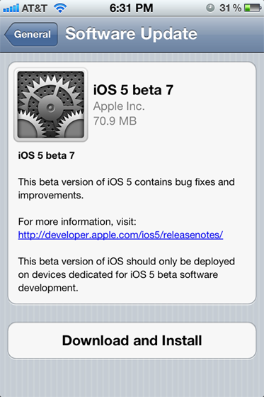 خبر سريع: أبل تصدر بيتا 7 من iOS 5