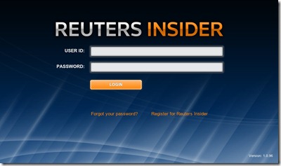 تطبيق جديد للأجهزة اللوحية للبلاكبيرى لخبراء الأسواق المالية Reuters Insider for Playbook