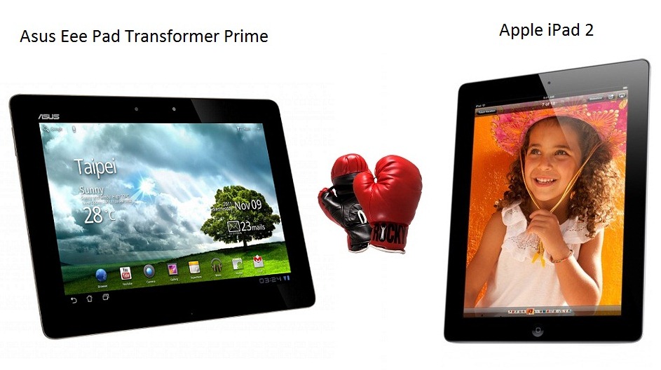 مقارنه بين الجهازين اللوحيين iPad 2 , Asus Eee Pad Transformer Prime